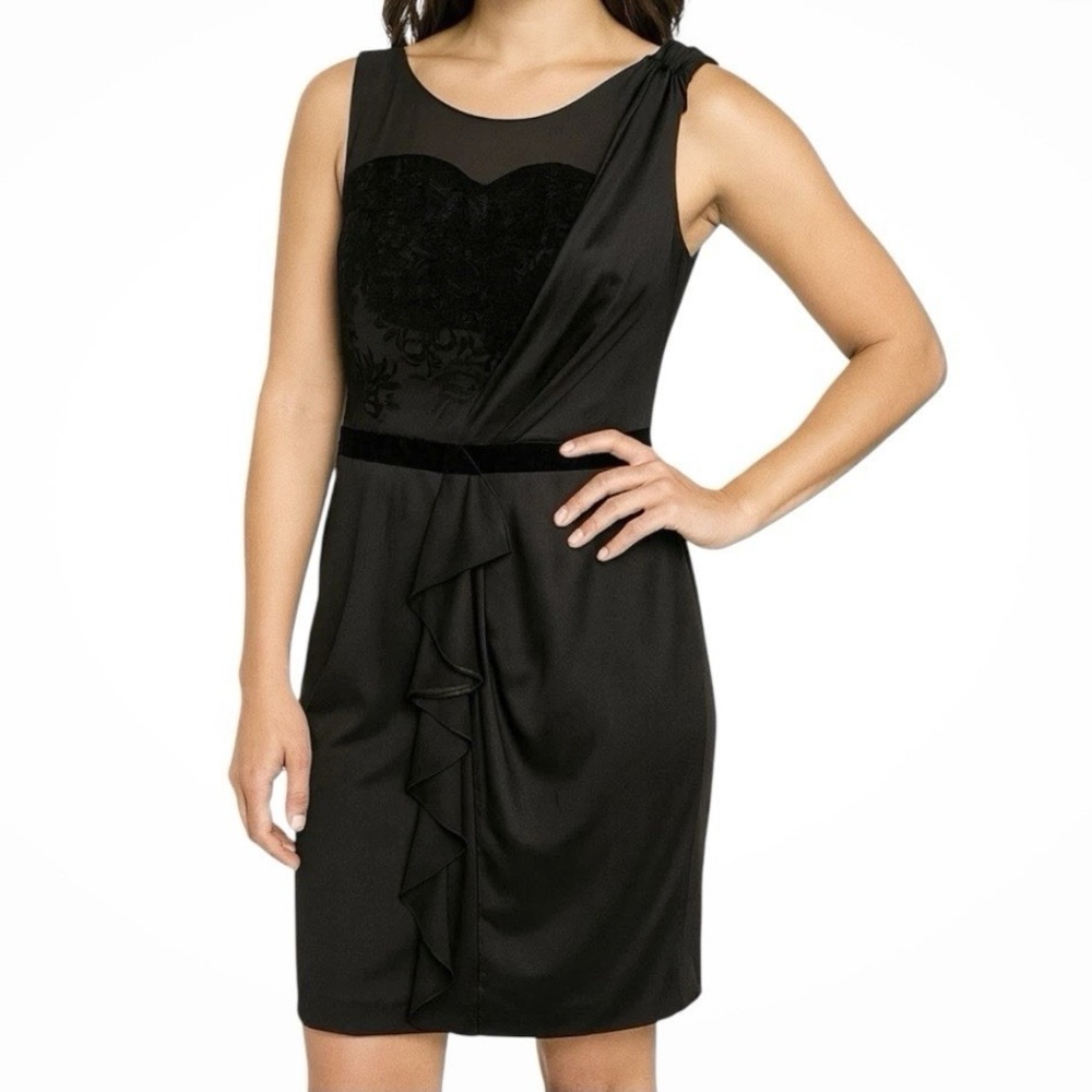 ELIE TAHARI Mally Black Sheath Dress sz S Silk Blend Sleeveless Cocktail NWT